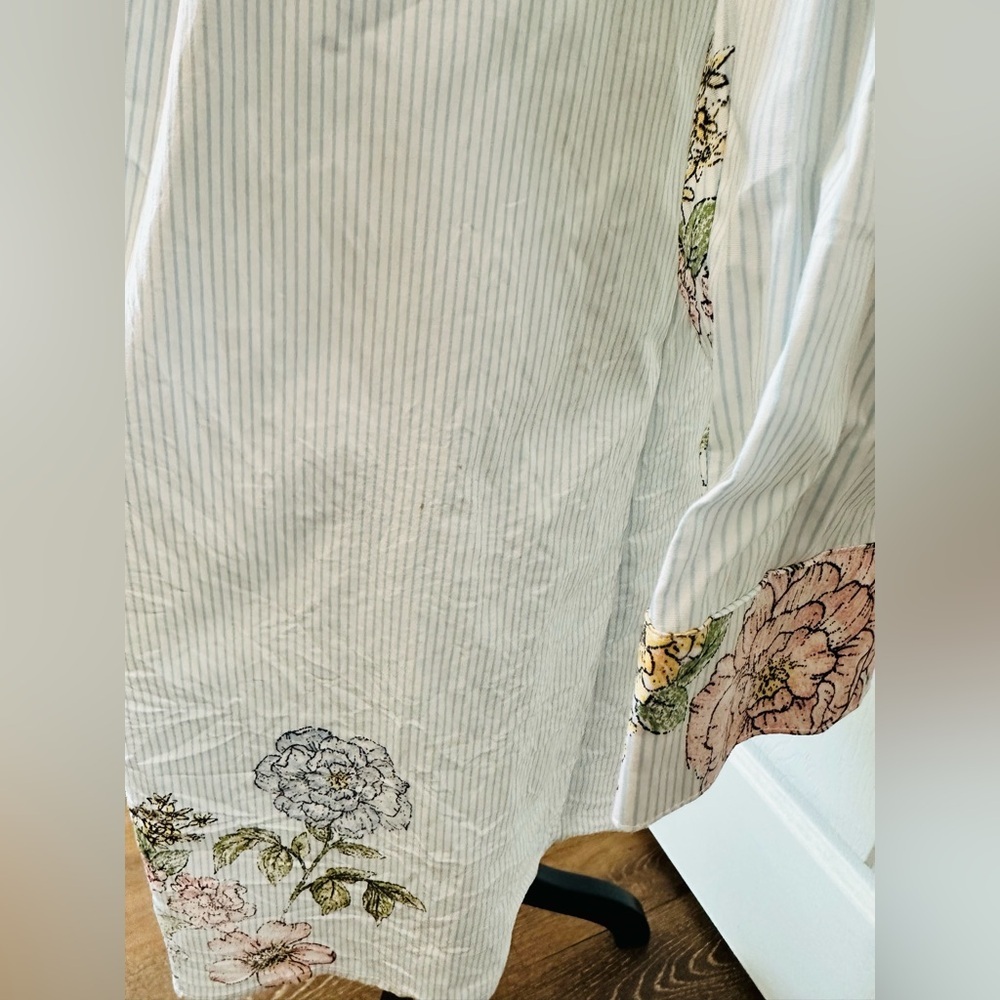 Kaari Blue Women’s Pinstriped Floral Shirt Dress - Picture 8 of 12